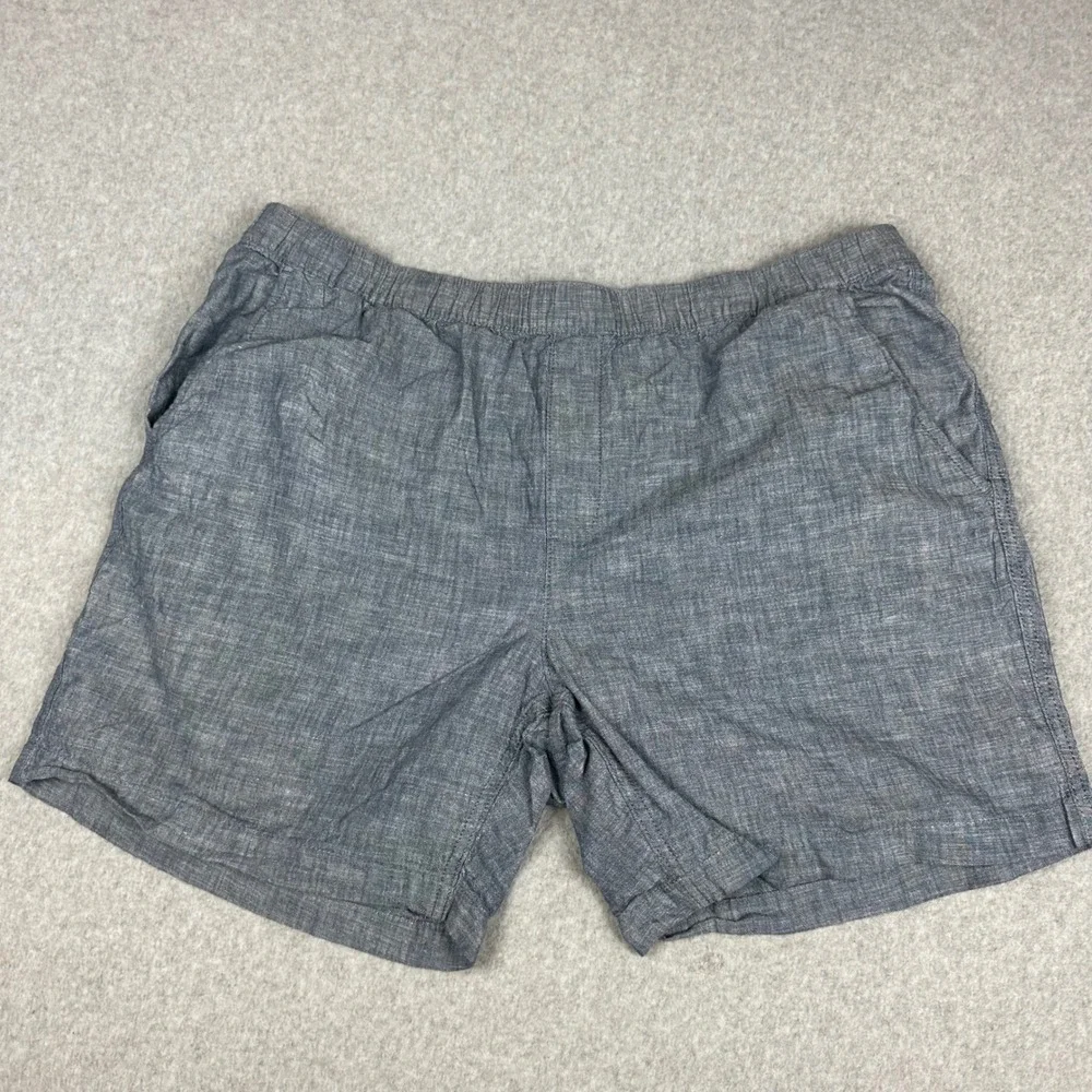 Free Assembly Mens Blue Chambray Drawstring Shorts‎ XL Elastic Waist Pocketed